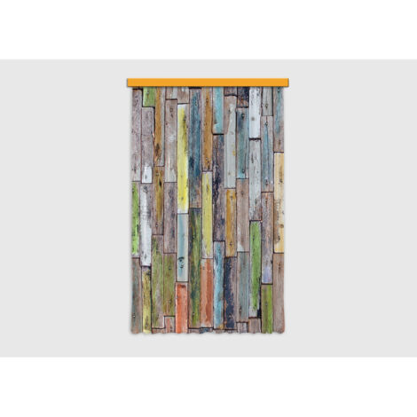 Wood, rideau imprimé parquet en bois multicolore 140x245 cm, 1 pièce