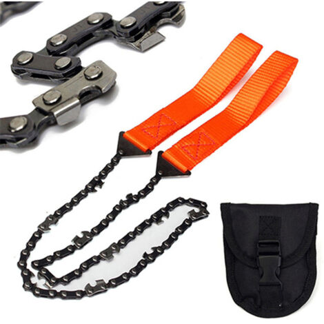 Wood Saw, 11 Steel Teeth Pocket Chainsaw, Portable Chainsaw, Outdoor Survival Chainsaw with Carrying Bag for Outdoor Camping, Hunting, Hiking