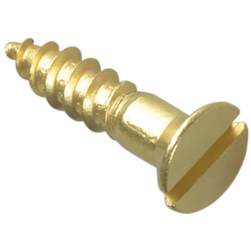 Forgefix - Wood Screw Slotted csk Brass 3/4in x 8 Forge Pack 20 FORFPC348B