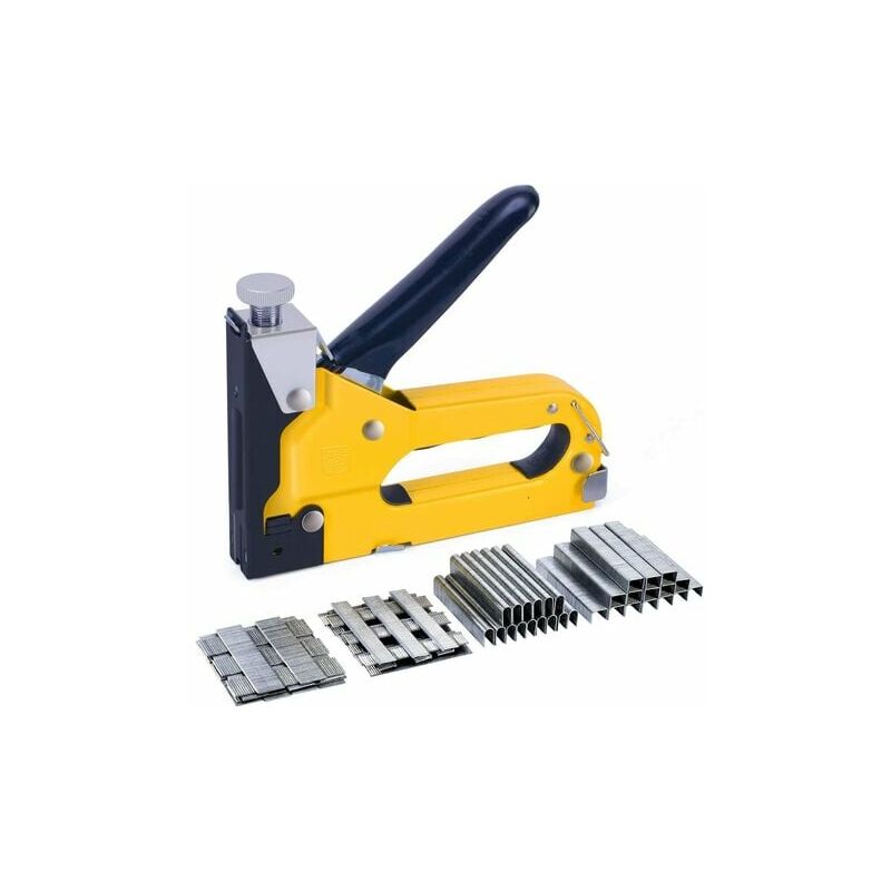 Modou - Wood Stapler Nailer 3 in 1 Manual Wall Stapler Comes with 1800pcs u t d Type Staples Heavy Duty Stapler for Upholstery Fasteners Decoration