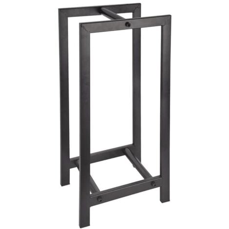 Wood Storage Rack and Carrier Black Esschert Design