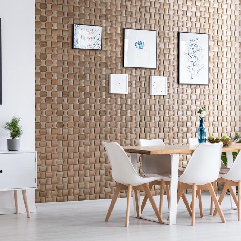 Wood Wallcovering Solid Wood Decorative Wood Panel Wooden Wall Cladding 1m²