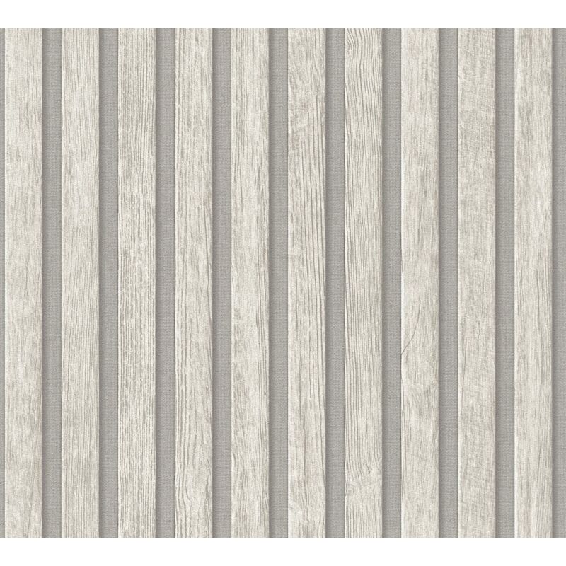 Wood wallpaper wall Profhome 391095 hot embossed non-woven wallpaper textured wood look matt grey light grey 5.33 m2 (57 ft2)