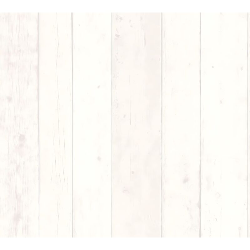Wood Wallpaper Wall Profhome 855046 Non-woven Wallpaper Smooth Used Look Matt White Grey 5.33 M2 (57 Ft2)