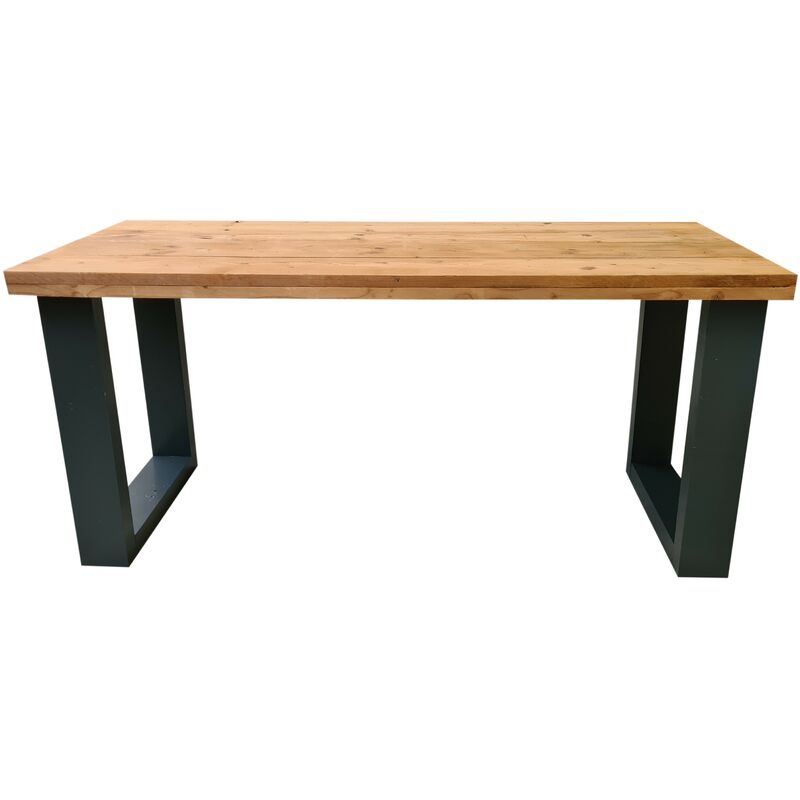 Wood4you - Bureau - New England Bois torréfié - 150/76 cm Anthracite
