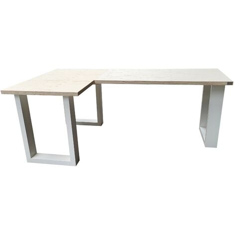 Wood4you - Scrivania - angolare New england trabattello legno bianco