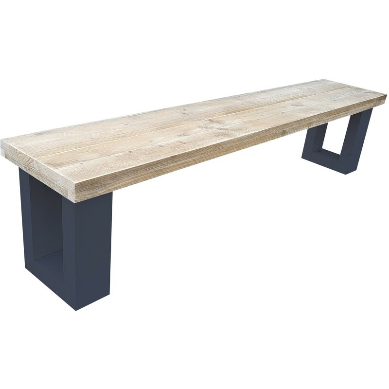 Banc de Jardin New England Échafaudage Bois - 120 cm Anthracite - Brun - Wood4you