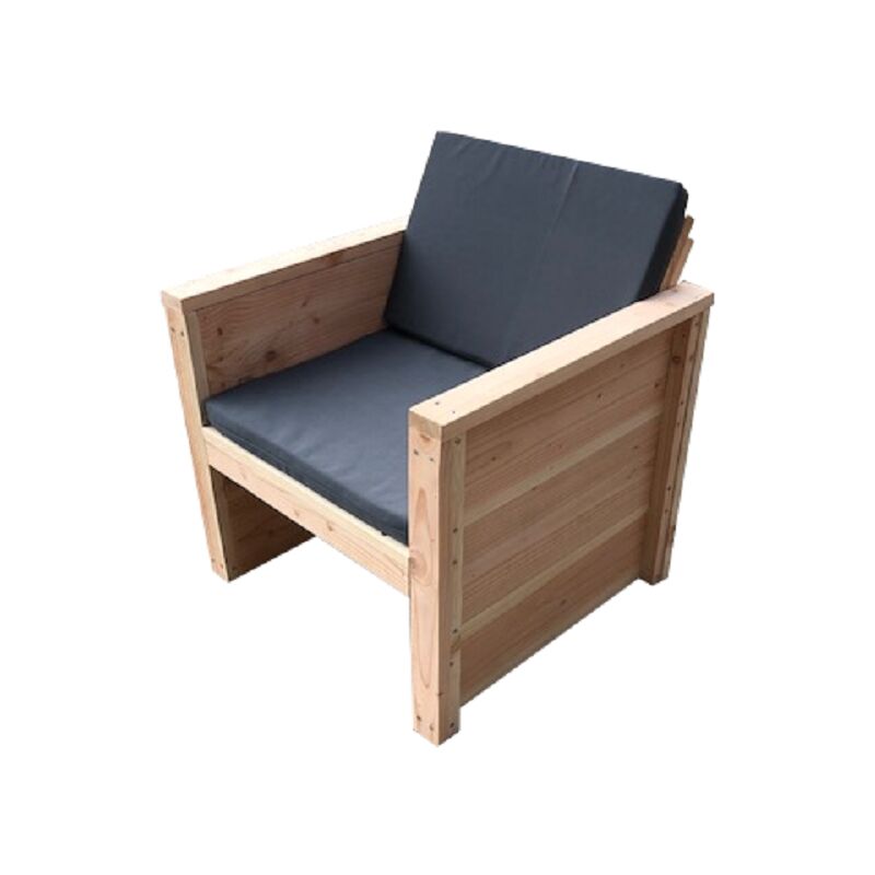 Tuinstoel Vlieland Douglas 65Lx72Hx57D cm - Bouwpakket met kussens - Wood4you