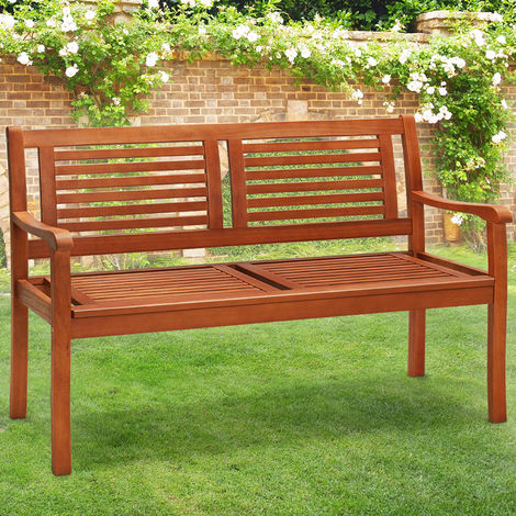 Wooden 2 Seater Garden Bench Deuba FSC®-Certified Eucalyptus Wood ...