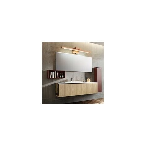 main image of "Wooden Bathroom Mirror Lamp With Switch Modern LED Indoor Wall Light IP44 Waterproof Dressing Table Lamp Cosmetic Mirror Wall Lamp Dressing Table Lighting, 60Cm, 3000k [Energy class A]."