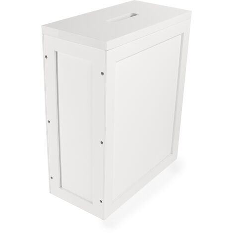 main image of "Wooden Bathroom Storage Unit White | M&W - White"