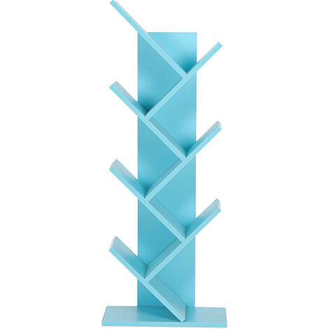 Wooden Bookshelf - Modern Design - Bluey Blue