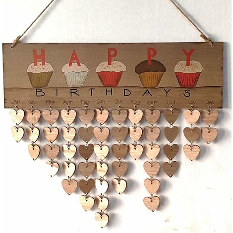 Wooden Calendar for Family and Friends Birthday - Wall Plaque