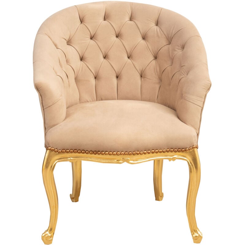 Wooden Chair Dining Chair Kitchen Chair 71x87x63cm Upholstered Living Room Armchair Velvet Bedroom Armchair Baroque Style