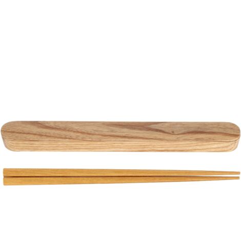 Wooden Chopsticks Portable Environmental Friendly Student Travelling Tableware Gift SetLight Colored Rubber Wood