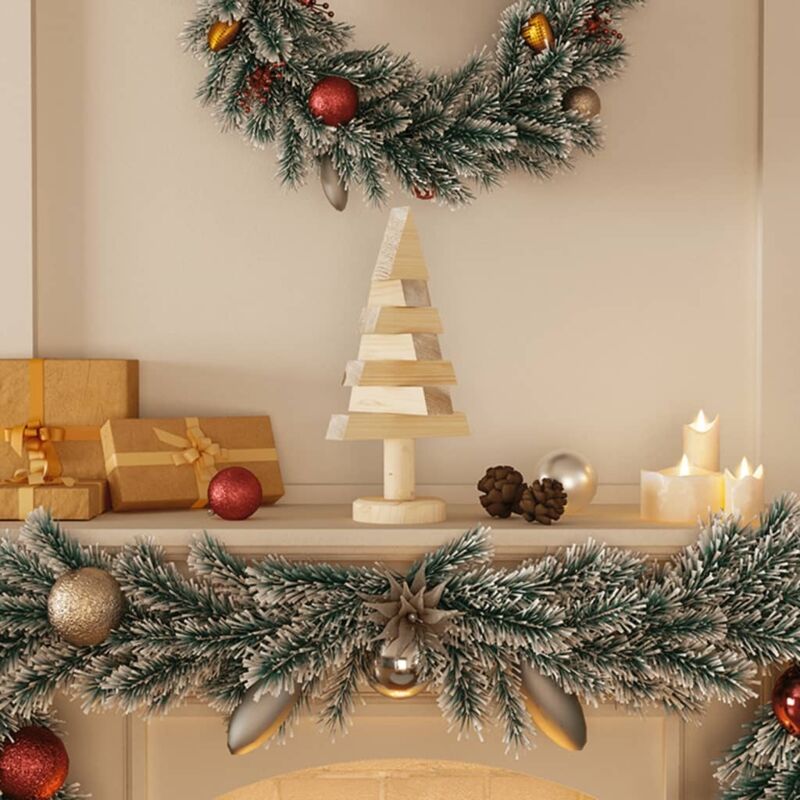 Wooden Christmas Trees For Decoration 2 Pcs 30 Cm Solid Wood Pine Vidaxl