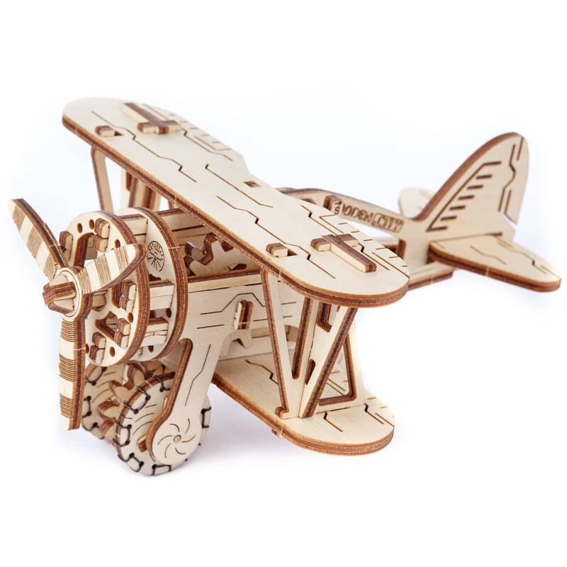 

Kit de maqueta de biplano de madera - Wooden City