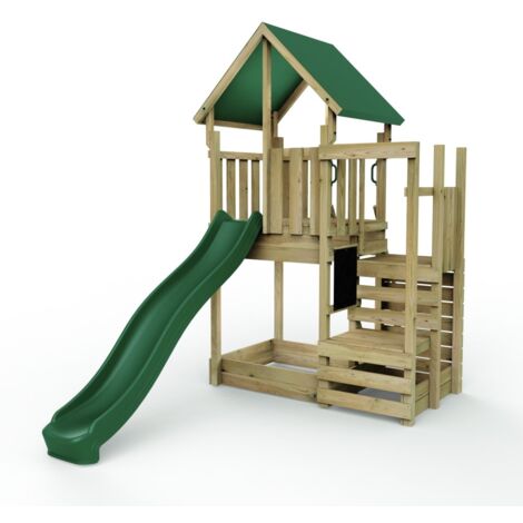 Wooden Climbing Frame Play Tower and Slide - M11 Stepup