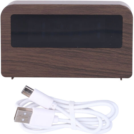 Wooden Clock Multifunctional Digital Backlight Environmental Friendly Compact Design Night LightWood Grain