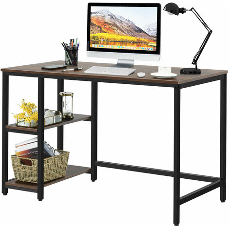 Wooden Computer Desk Industrial Writing Workstation PC Laptop Table Home Office