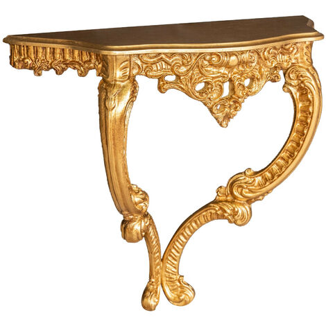 main image of "WOODEN CONSOLE TABLE WITH ANTIQUE GOLD LEAF FINISH MADE IN ITALY"