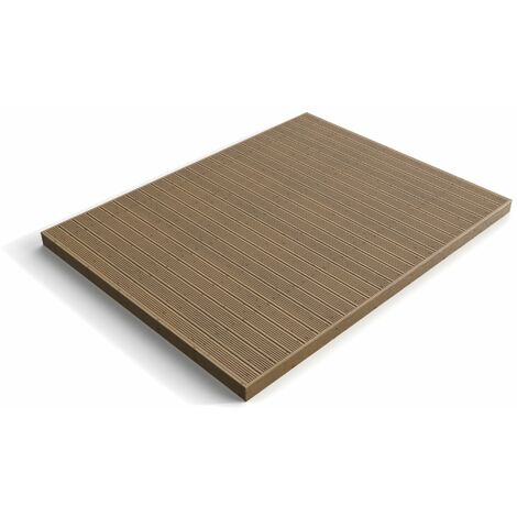 Wooden decking kit - complete self-assembly DIY kit (2.4m x 2.4m, rustic brown finish)