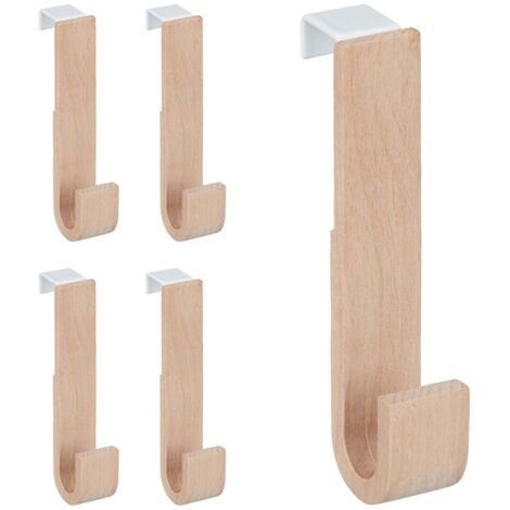 Wooden door hook set of 5