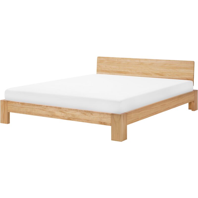 Modern eu Super King Wooden Bed Frame 6ft Light Wood Headboard Slats Royan