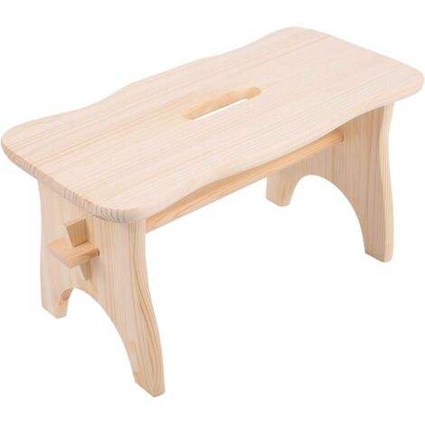 Wooden Footrest Step Stool 38 x 19 x 21 cm - Unpainted