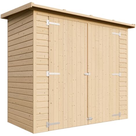 Wooden Garden Shed -  H194 x 123 x 223 cm / 2.07 m2 - Sheds and Outdoor Storage  - Wooden garden storage shed, 17 mm planks -  Bike shed, Small shed - TIMBELA M348