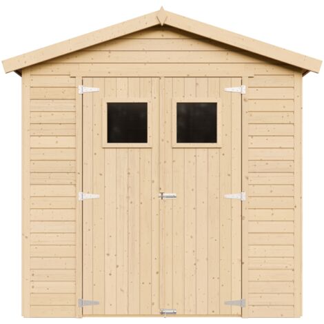 Wooden Garden Shed - Outdoor Storage with Windows – W8ft x L7ft x H7ft Timber Shiplap Shed - Garden Workshop - Bike, Tool Shed Storage TIMBELA M351