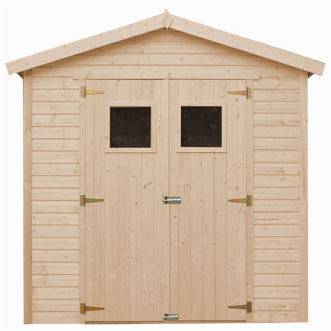 Wooden Garden Shed - Outdoor Storage with Windows – W8ft x L7ft x H7ft Timber Shiplap Shed - Garden Workshop - Outdoor garden shed with impregnated floor - TIMBELA M351+M351G