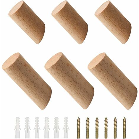 DIY Coat Hooks GATIS, Wall Hooks, Wooden Coat Rack, Wall Mounted Pegs,  Handmade Hooks, Oak Wood Hooks, Untreated Wall Hooks 