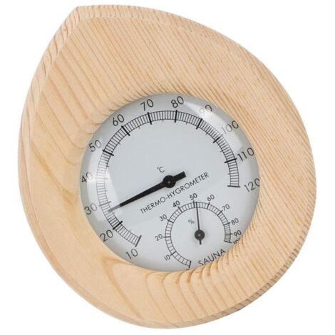 Wooden Hygrothermograph for Sauna Outdoor Indoor Accurate Humidity Temperature Meter