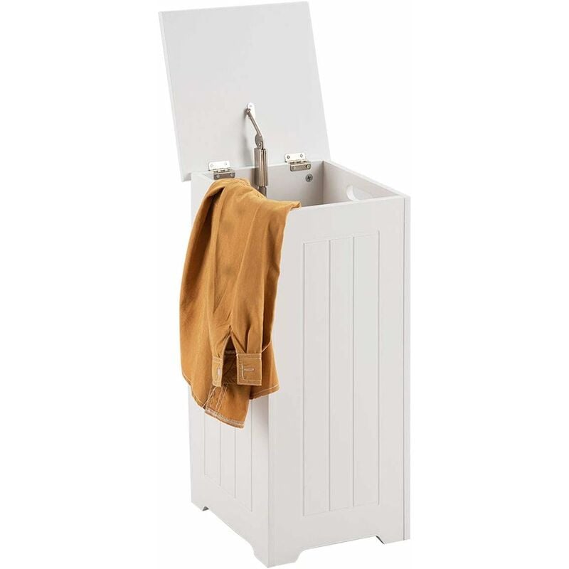 Wooden Laundry Bin, Chest Storage Basket Cabinet Box with Smooth Painted Surface & Large Storage Capacity, Meet Daily Laundry Needs - Costway