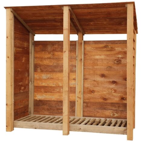 Wooden Log Store Reverse Roof, W187xH180cm (Brown finish)