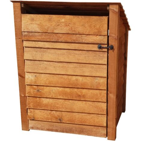 Wooden Log Store Reverse Roof, W99xH126cm (Brown finish) With doors