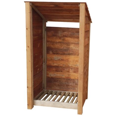 Wooden Log Store Reverse Roof, W99xH180cm (Brown finish)