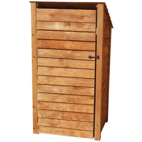 Wooden Log Store Reverse Roof, W99xH180cm (Brown finish) With doors