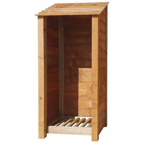 Wooden log store (W-79cm, H-180cm, brown finish)