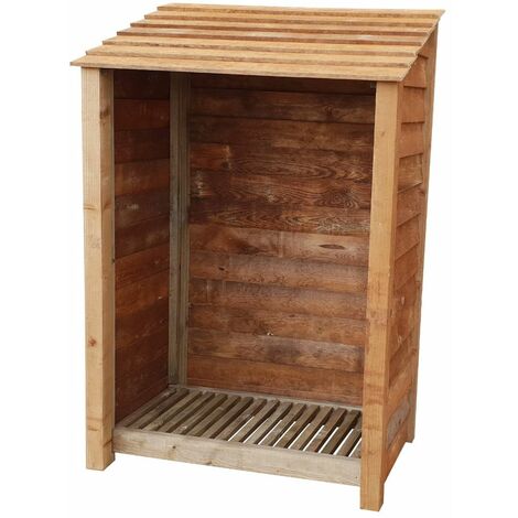 Wooden Log Store, W119xH180cm (Brown finish)