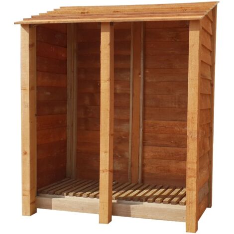 Wooden Log Store, W146xH180cm (Brown finish)