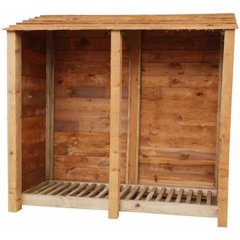 Wooden Log Store, W187xH180cm (Brown finish)