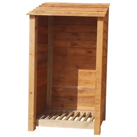 Wooden Log Store, W99xH180cm (Brown finish)