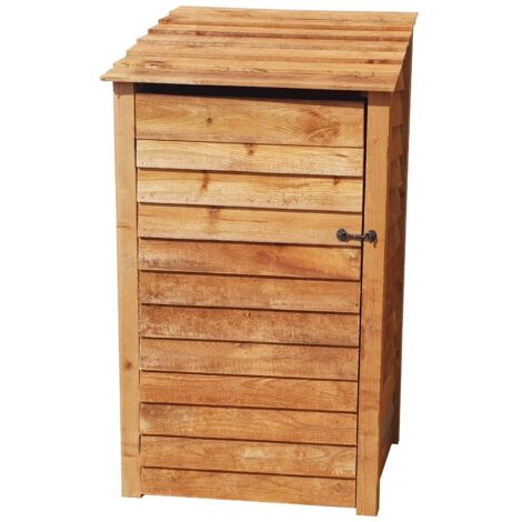 Wooden Log Store, W99xH180cm (Brown finish) With door