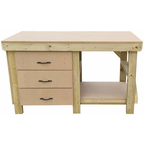 Wooden MDF top tool cabinet workbench with storage shelf (V.7) (H-90cm, D-70cm, L-120cm)