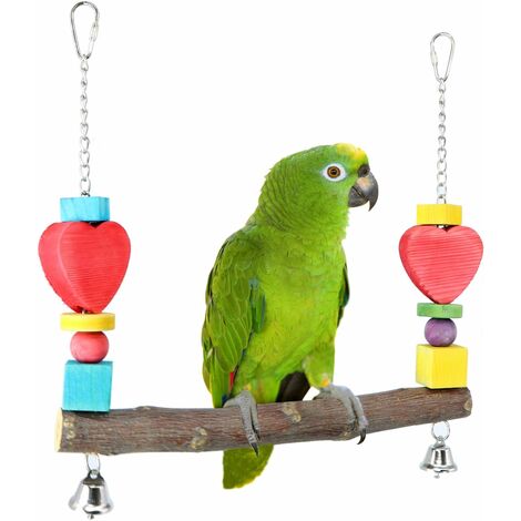 Bird Rope Perch Cotton Rope Parrot Perch With Bell Spiral Bird Toy For  African Greys Conure