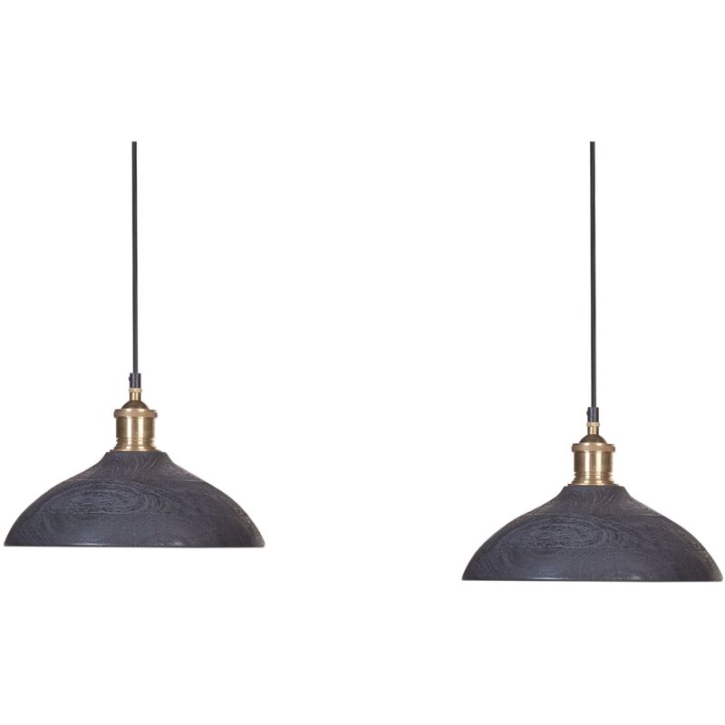 Image of Beliani - Wooden Pendant Lamp Ceiling&hellip;