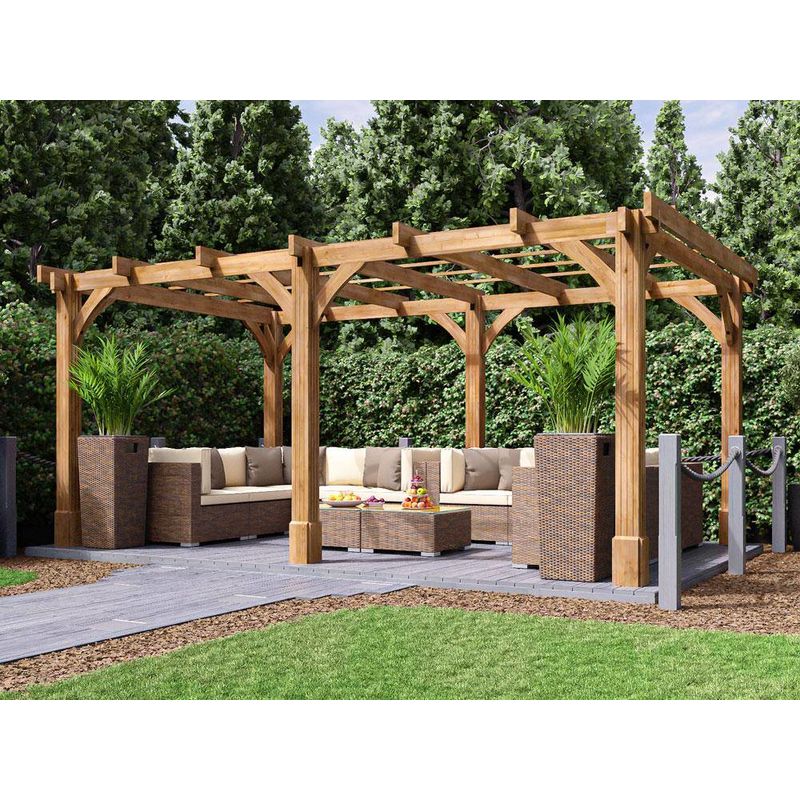 Dunster House Ltd. - Wooden Pergola Garden Shade Plant Frame Furniture Kit - Artemis 5m x 3m