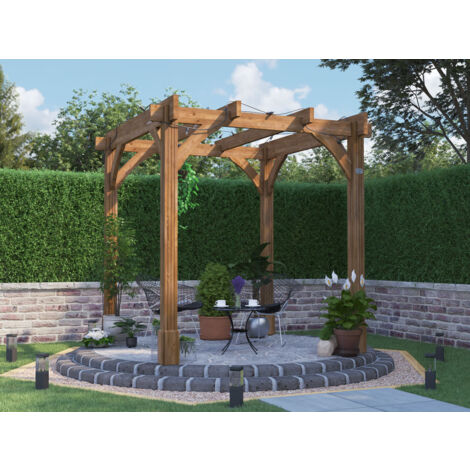 Wooden Pergola Garden Canopy Shade Plant Frame Furniture Kit - Atlas 2.3m x 2.3m